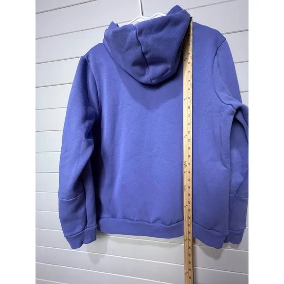 Puma Women's XL Logo Tape Hoodie Purple Athleisure Streetwear Pullover New - Picture 7 of 7